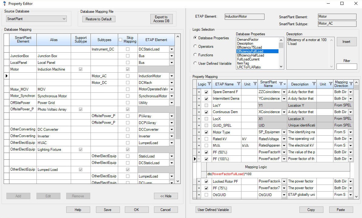 ETAP Universal Mapping Interface Editor