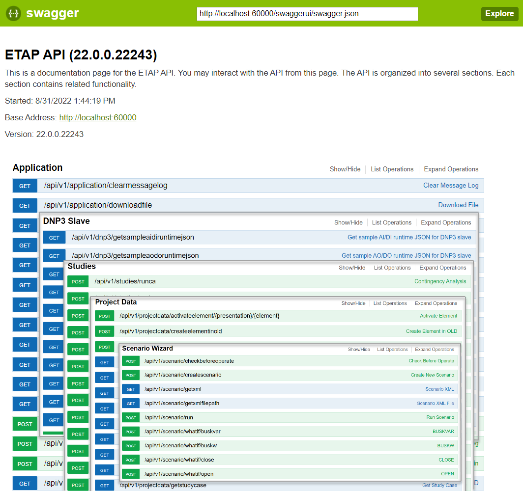 ETAP API Sections