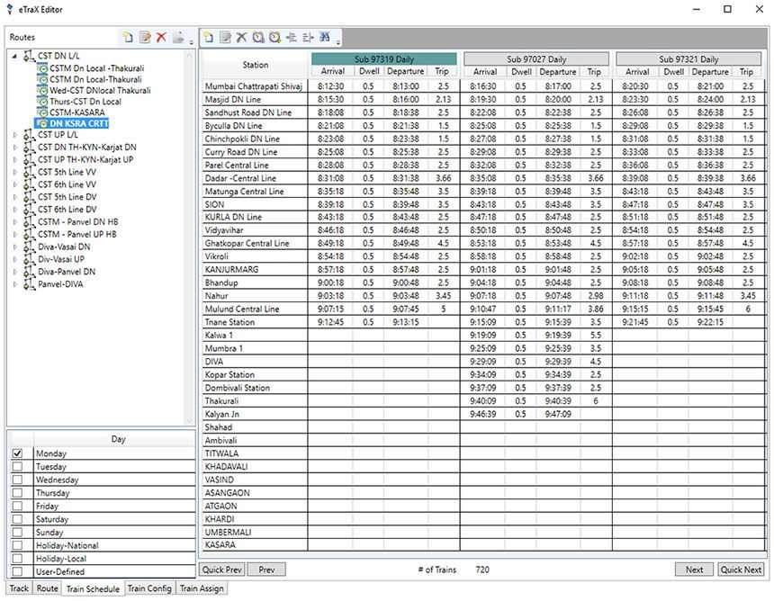 trax Timetable Editor