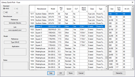 Protective Devices – Fuse Library