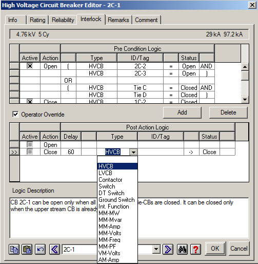 High Voltage Circuit Breaker Editor