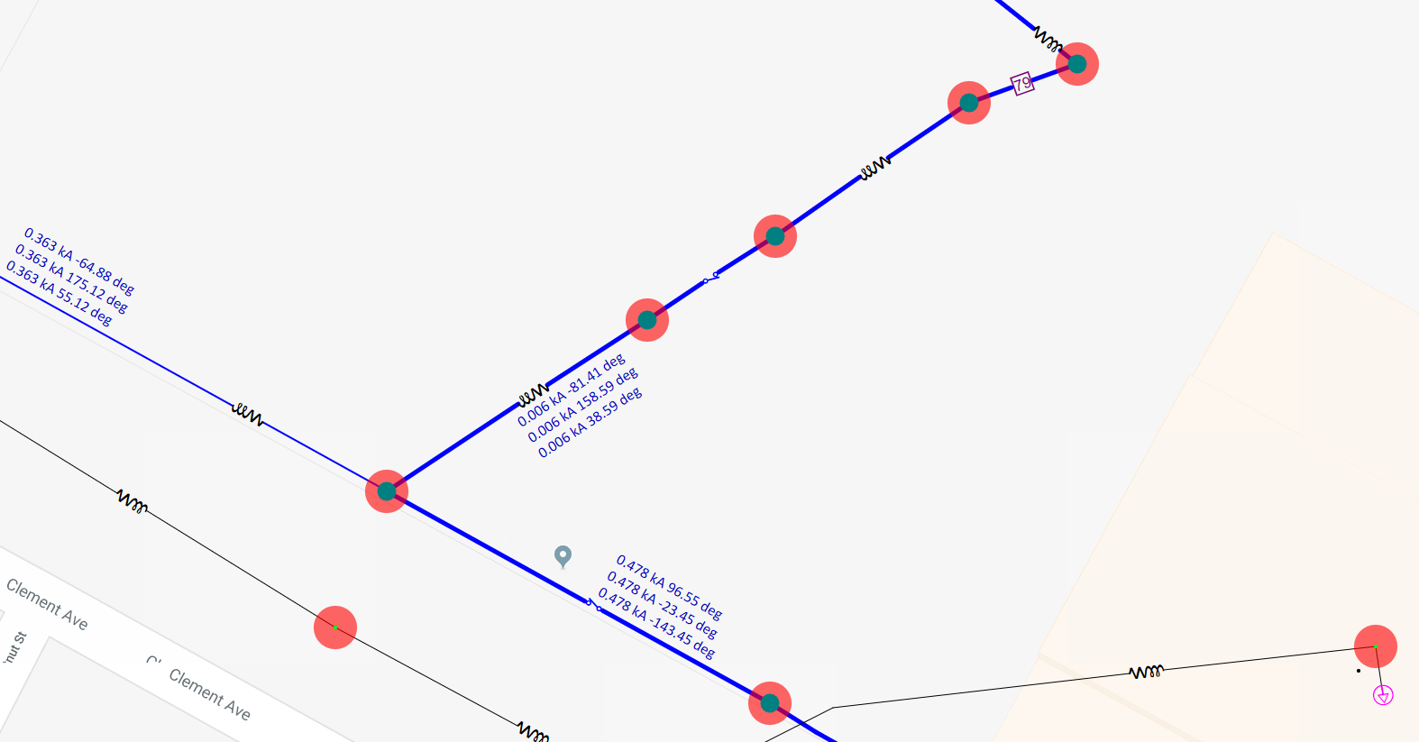 Distribution Short Circuit Result shown on GIS for Unbalanced Networks