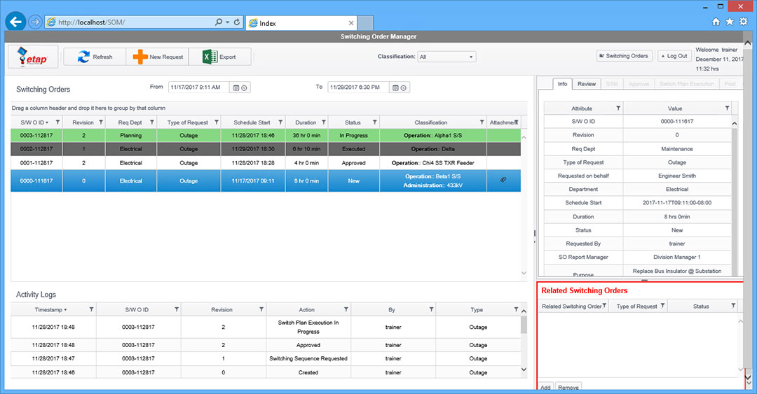 etap Switching Order Management