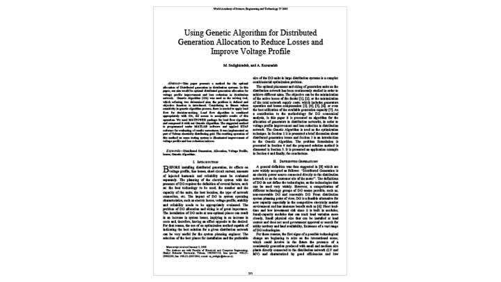 Using Genetic Algorithm for Distributed Generation Allocation to Reduce Losses and Improve Voltage Profile