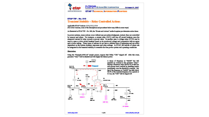 Transient Stability - Relay Controlled Actions