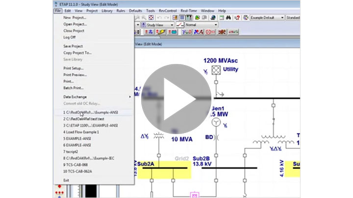 How to open an existing project in ETAP 11